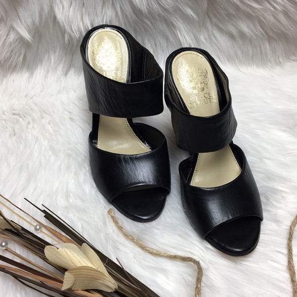 SOLD Vince Camuto Slip On Mule Open Toe Wedge Heel - Picture 4 of 8